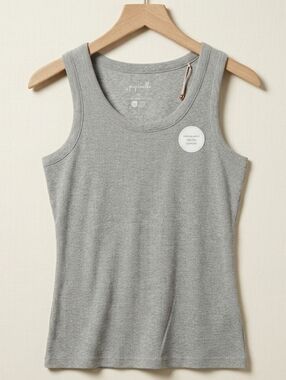 NWT Papinelle Milla Rib Shelf Bra Tank in Grey - Size Medium
